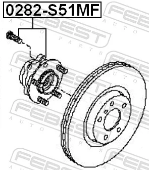 0282S51MF Febest Маточина (передня)