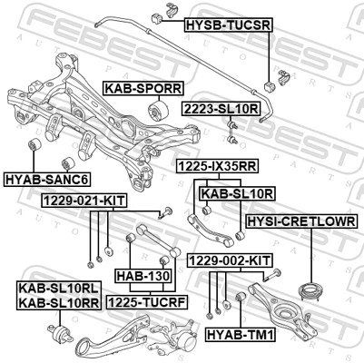 1229002KIT Febest Болт кріплення заднього нижнього важеля, внутрішній