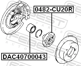 0482CU20R Febest Маточина задня