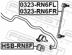 0323RN6FR Febest Стійка стабілізатора, переднього, права