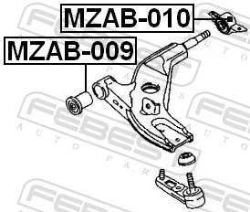 MZAB010 Febest Сайлентблок переднього нижнього важеля