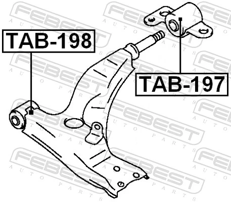 TAB198 Febest Сайлентблок переднього нижнього важеля