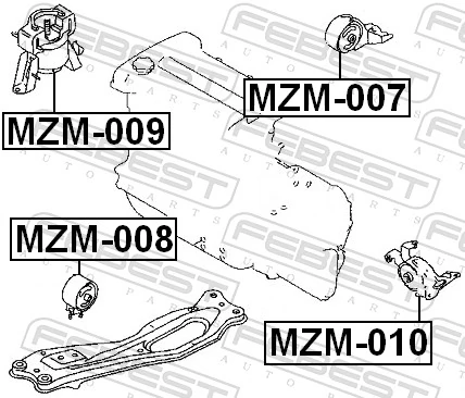 MZM008 Febest Подушка передньої опори двигуна