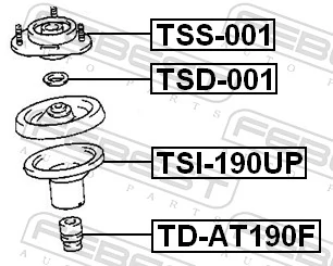 TSS001 Febest Кріплення переднього амортизатора