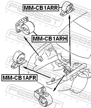 MMCB1ARR Febest Задня подушка двигуна
