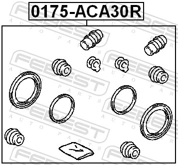 0175ACA30R Febest Ремкомплект заднього гальмівного супорта