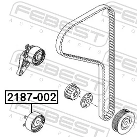 2187002 Febest Ролик натягувач