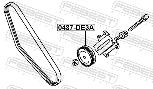 0487DE3A Febest Ролик натяжителя ременя агрегатів