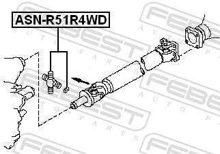 ASNR51R4WD Febest Хрестовина карданного валу, переднього