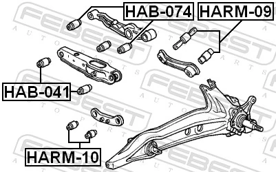 HAB074 Febest Сайлентблок задньої тяги