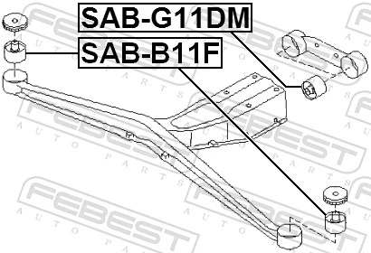 SABB11F Febest Сайлентблок траверси кріплення заднього редуктора, передній