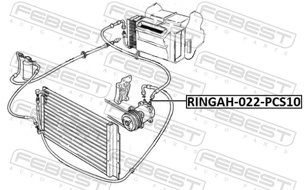 RINGAH022PCS10 Febest Кільце ущільнювальне трубки кондиціонера
