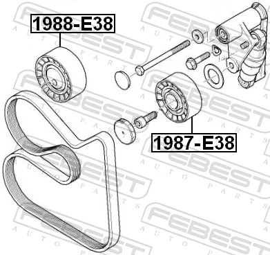 1988E38 Febest Ролик приводного ременя, паразитний