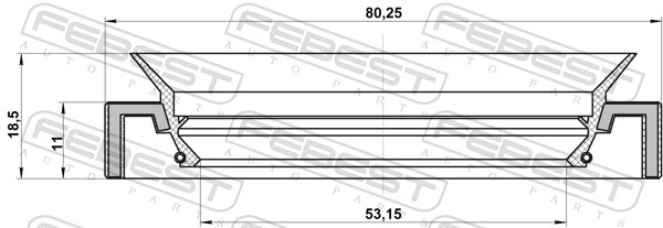 95HAS55801118C Febest Сальник піввісі заднього моста, внутрішній