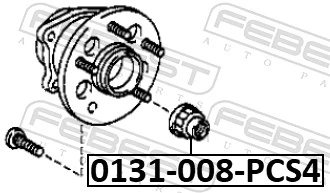 0131008PCS4 Febest Гайка маточини передньої