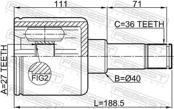 Шарнір кутових швидкостей передній лівий Ford Transit V фургон (V184/5) (2000 - 2006) ціна, від 32.03 USD