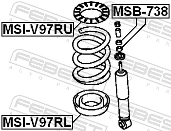 MSB738 Febest Втулка амортизатора заднього