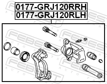 0177GRJ120RRH Febest Супорт гальмівний задній правий