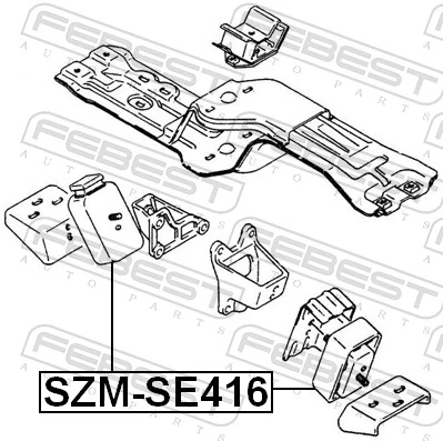 SZMSE416 Febest Подушка (опора) двигуна, ліва/права
