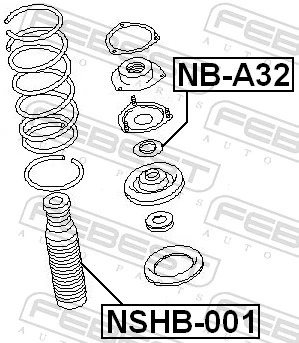 NSHB001 Febest Буфер-відбійник амортизатора переднього