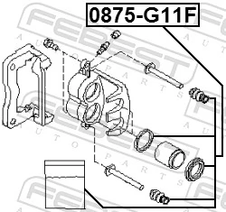 0875G11F Febest Ремкомплект гальмівної системи