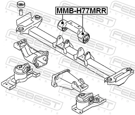 MMBH77MRR Febest Задня подушка двигуна