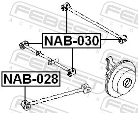 NAB028 Febest Сайлентблоки поздовжніх важелів передньої підвіски