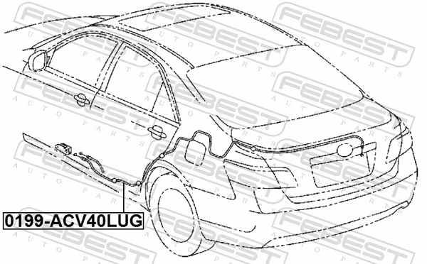 0199ACV40LUG Febest Трос відкриття багажника/дверей 3-х (5-х)