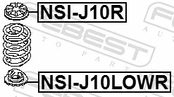 NSIJ10LOWR Febest Проставка (гумове кільце) пружини задньої, нижня