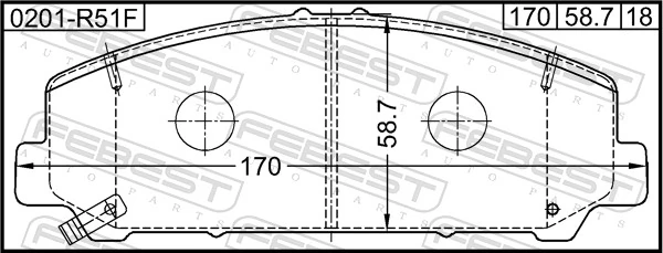 0201R51F Febest Передні гальмівні колодки