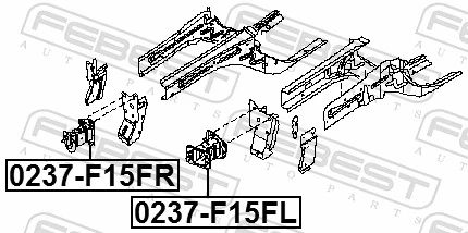0237F15FR Febest Кронштейн підсилювача переднього бампера