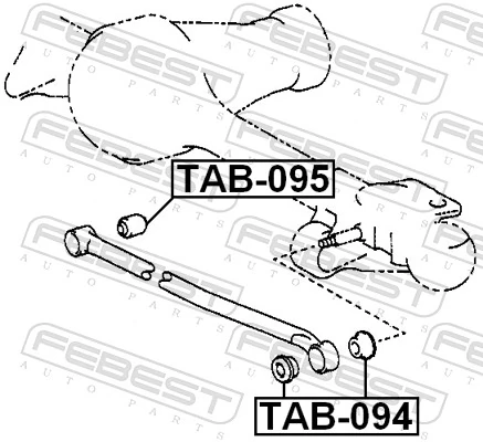 TAB094 Febest Сайлентблок тяги передньої поперечної