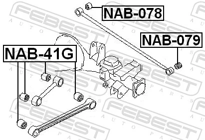 NAB41G Febest Сайлентблок задньої балки