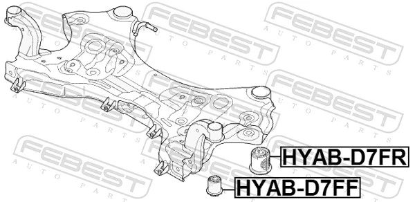 HYABD7FF Febest Подушка передньої балки