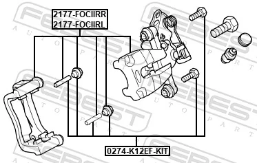 2177FOCIIRL Febest Супорт гальмівний задній лівий