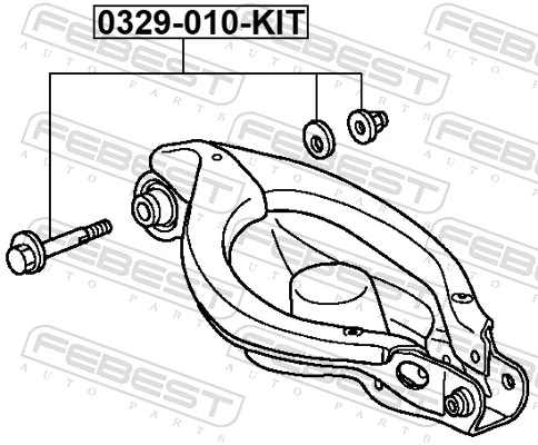 0329010KIT Febest Болт кріплення заднього розвального важеля, внутрішній