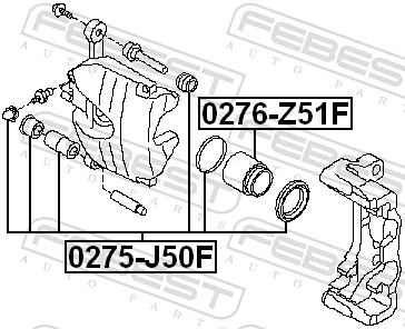 0276Z51F Febest Поршень гальмівного супорта переднього