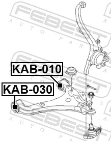 KAB030 Febest Сайлентблок переднього нижнього важеля
