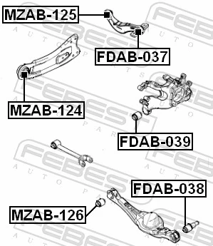 FDAB039 Febest Сайлентблок задньої підвіски