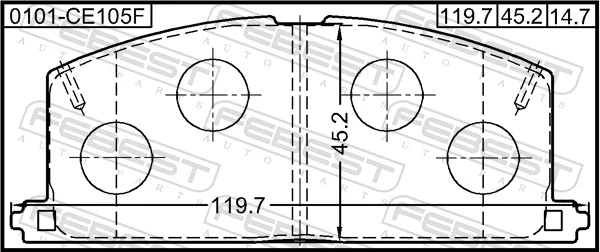 0101CE105F Febest Передні гальмівні колодки