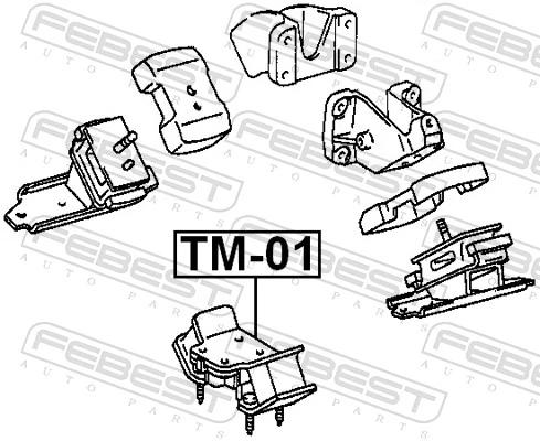 TM01 Febest Задня подушка двигуна