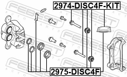 2974DISC4FKIT Febest Втулка напрямна гальмівного супорта