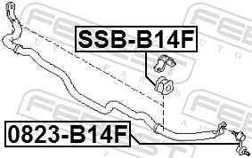 SSBB14F Febest Втулка стабілізатора переднього