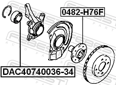 DAC4074003634 Febest Підшипник маточини передньої