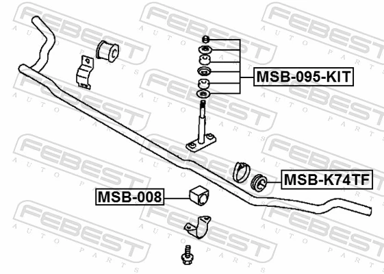 MSBK74TF Febest Втулка стабілізатора переднього