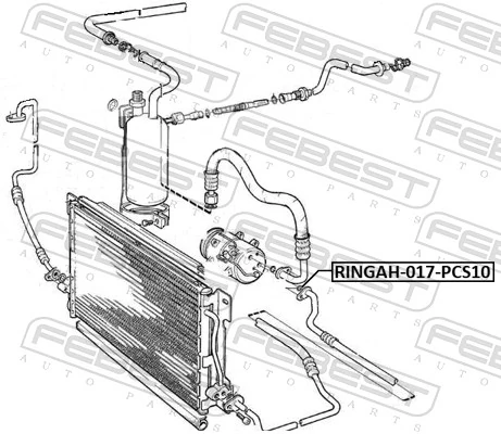 RINGAH017PCS10 Febest Кільце ущільнювача направляючої щупа рівня масла двигуна