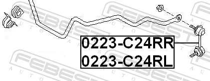 0223C24RL Febest Стійка стабілізатора задня