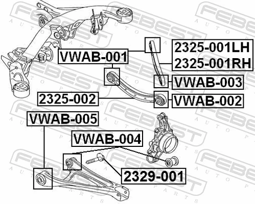 Сайлентблок заднього важеля Febi 201096 ціна, від 8.56 USD