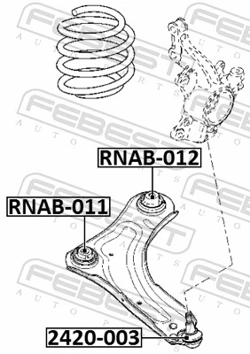 RNAB011 Febest Сайлентблок переднього нижнього важеля