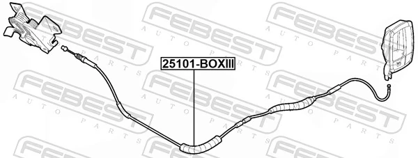 25101BOXIII Febest Трос замка капота